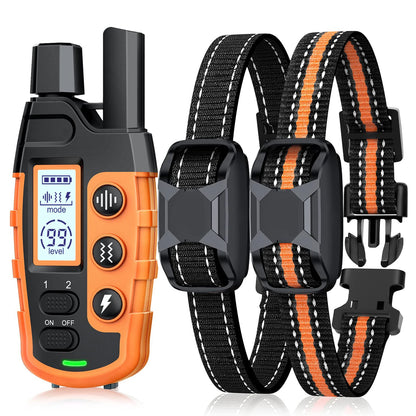 3300Ft Electric Dog Training Collar with Remote Control, Waterproof, for 5-120lbs Dog with Shock Vibration, Choice of 3 Colors, Choice of 1 or 2 Collars
