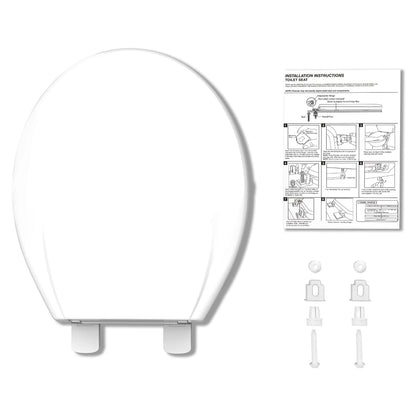 Elongated Toilet Seat with Quick-Release And Quick-Attach Plastic Toilet Seat with Soft Close Never Loosen-2 versions, Round Toilet Seat with Slow Close with Quick Release and Quick Attach Toilet Seat-2 versions