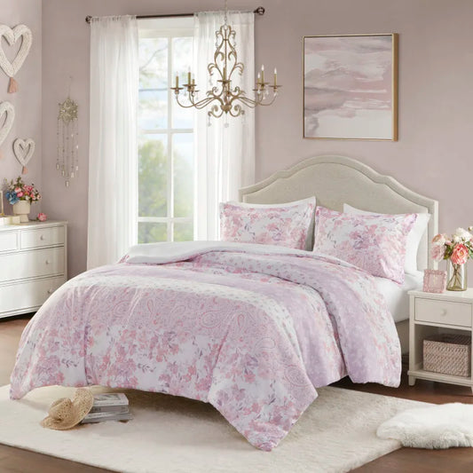 2PCS Twin/Twin XL Floral Paisley Duvet Cover Set