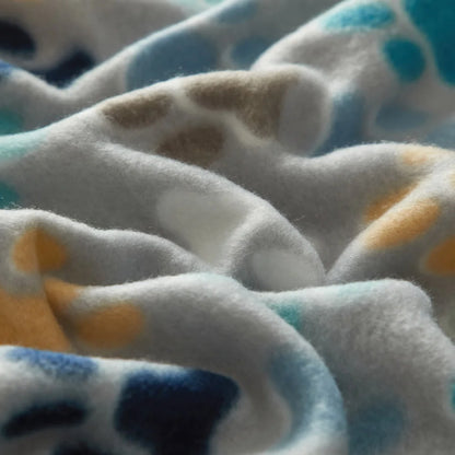 6 Pack Cozy Fleece Throw Blanket -Paw Print, 50 x 60 Inches,  Soft Polyester Machine Washable, Reversible