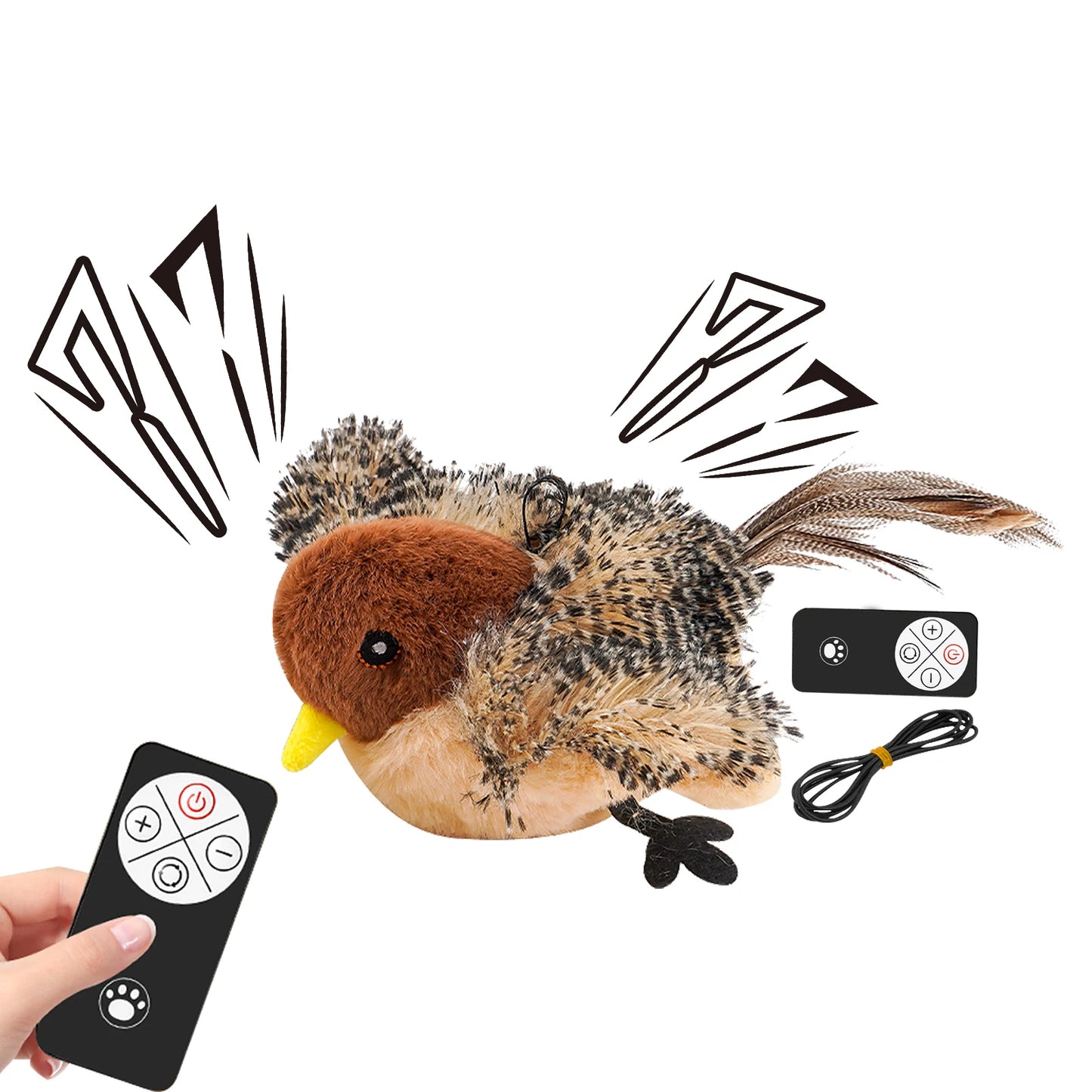 Remote Control Simulated Chirping Bird Toy,  Plush, Chirping, Interactive