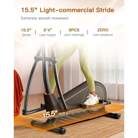 Elliptical Exercise Machine, with Hyper-Quiet Magnetic Driving System