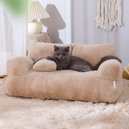 Plush Sofa Bed for Cats and Small or Medium Dogs, Memory Foam Removable, Washable, Soft,