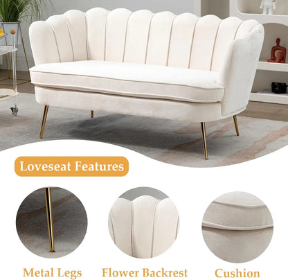 59” Small, Modern ,Chenille Loveseat/Sofa