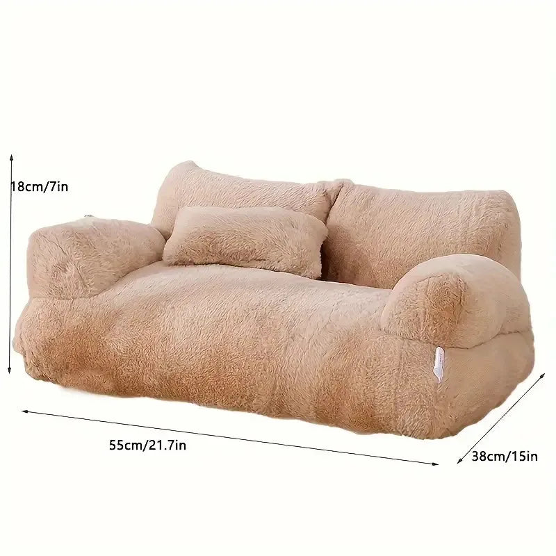 Plush Sofa Bed for Cats and Small or Medium Dogs, Memory Foam Removable, Washable, Soft,