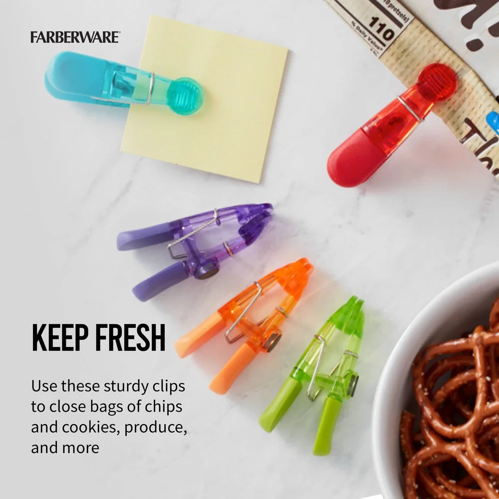 Translucent, Plastic Kitchen Clips, Magnetic - 5 Count