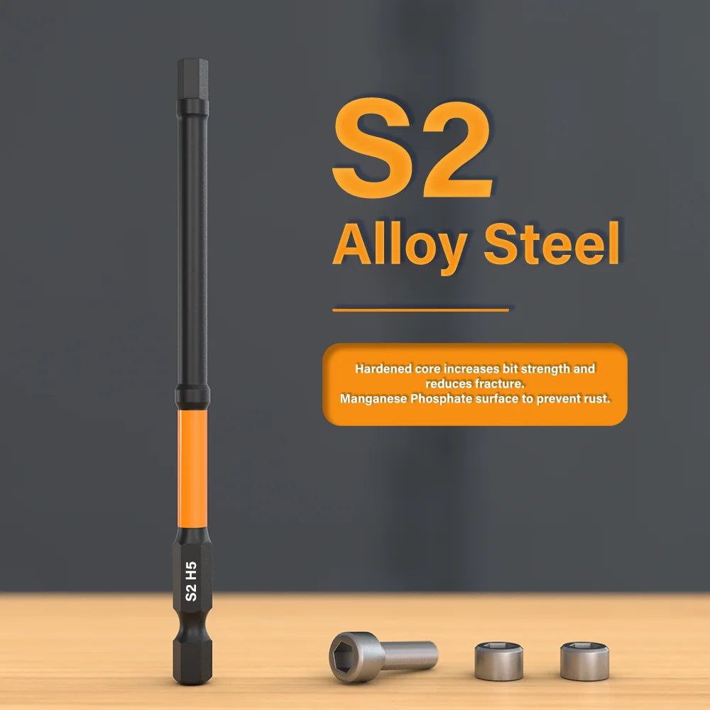 Impact Bit Set-3/6 Inch & Impact Hex Head Allen Wrench, Drill Bit Set-2/4 Inch with CNC Machined Tips, Choice of 3 sets