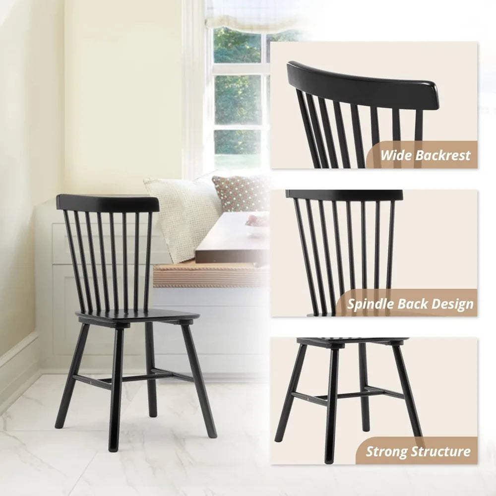 Best Dining Chairs Set of 4, Spindle Back Wood Dining Chairs