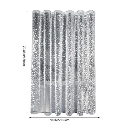 2025 Transparent Bathroom Shower Curtain 180x180, Waterproof, Mildew-Proof, 3D , 12 hooks included
