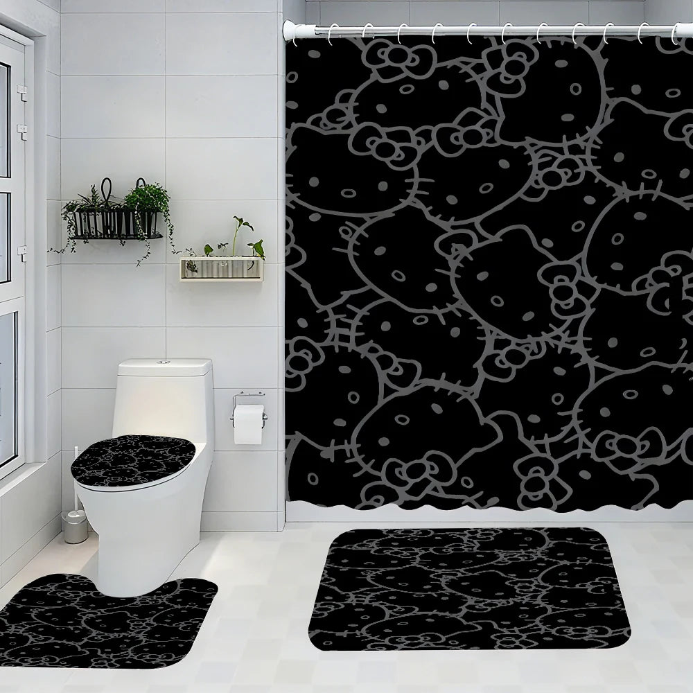 Hello Kitty Bathroom Four-Piece Set - Avant-garde Waterproof Shower Curtain