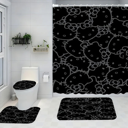 Hello Kitty Bathroom Four-Piece Set - Avant-garde Waterproof Shower Curtain