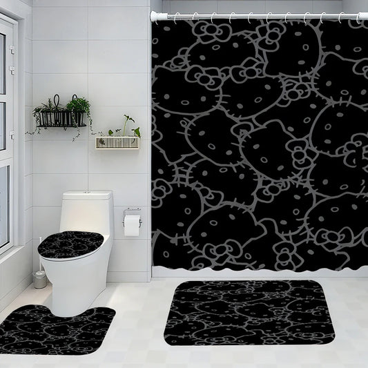 Hello Kitty Bathroom Four-Piece Set - Avant-garde Waterproof Shower Curtain