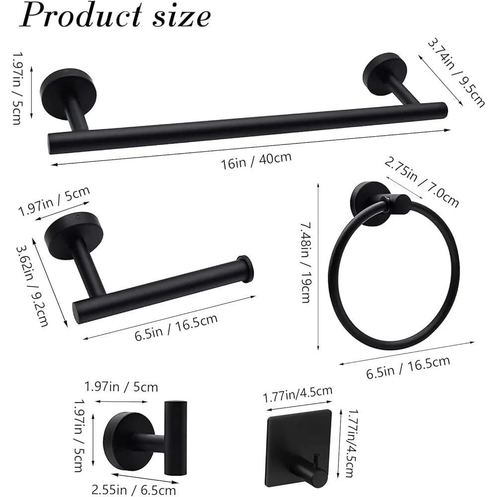 14 Pieces Stainless Steel, Bathroom Accessories Set