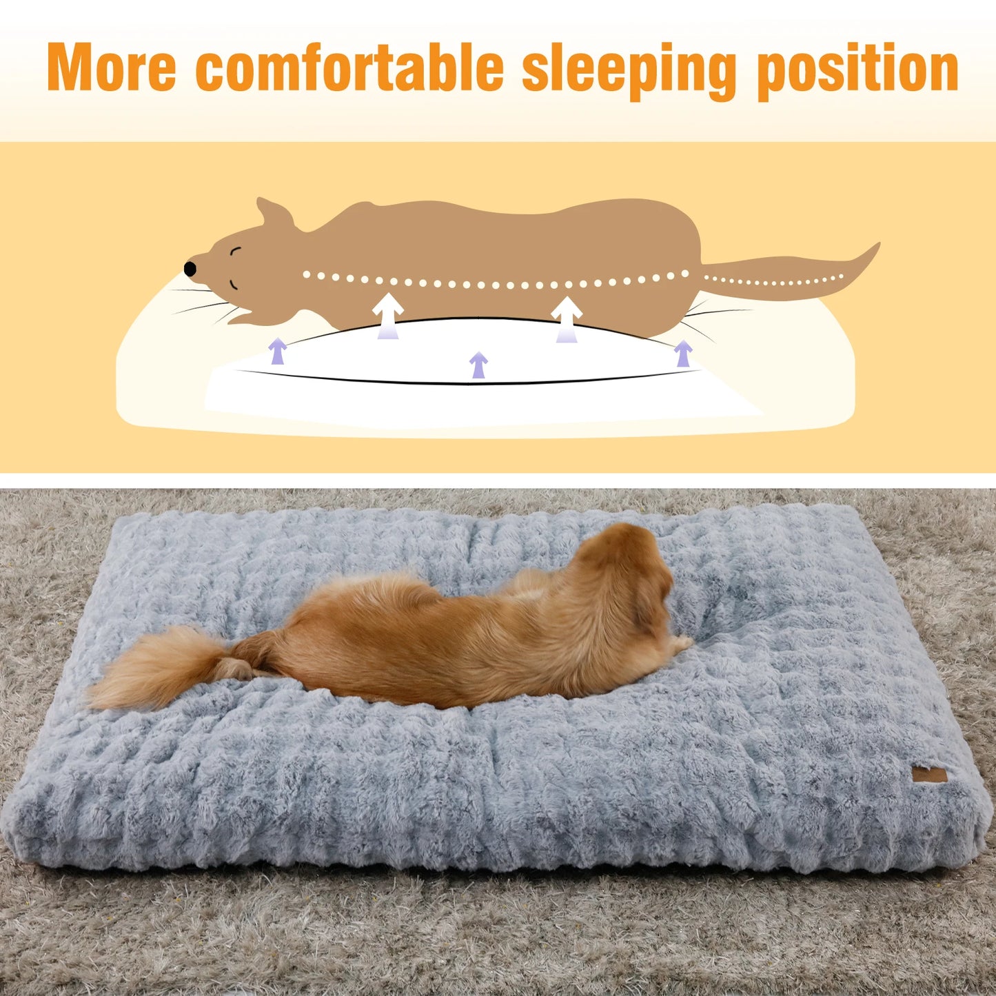 Fluffy Dog Bed for Small, Medium and Large Dogs, Plush Faux Fur, Calming, Anti Anxiety, Washable, Soft, Warm Dog Bed, Selection of Sizes and Color