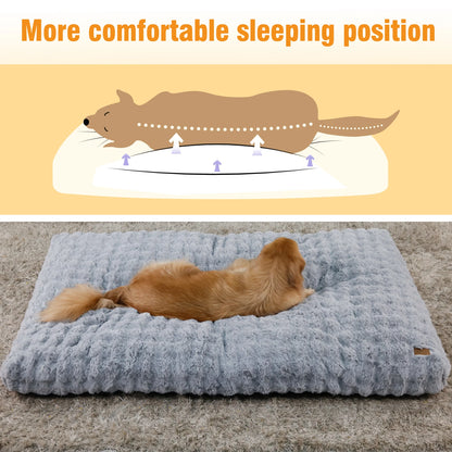 Fluffy Dog Bed for Small, Medium and Large Dogs, Plush Faux Fur, Calming, Anti Anxiety, Washable, Soft, Warm Dog Bed, Selection of Sizes and Color