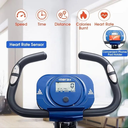 Exercise Bike foldable, 3 in 1 Magnetic Stationary Bike for Home with 16-Level Resistance, 300LB Capacity