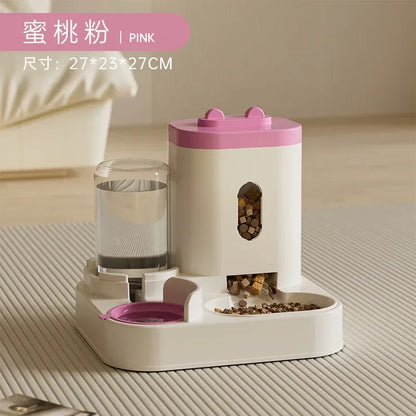 Automatic Feeder MultiPet Food Bowl With Water Fountain, Large Capacity Food Storage Dispenser, 5 Colors