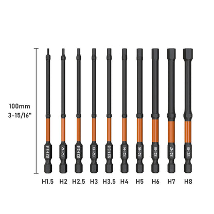 Impact Bit Set-3/6 Inch & Impact Hex Head Allen Wrench, Drill Bit Set-2/4 Inch with CNC Machined Tips, Choice of 3 sets