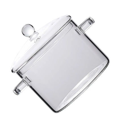 Glass Saucepan with Glass Cover,  2 Pc or 1 Pc Sets