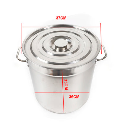 35L Multipurpose Thickened Stainless Steel Cooking Pot, Large Capacity Soup Pot with Lid and Handle