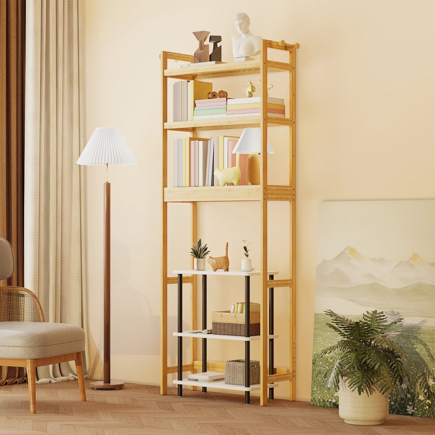 Bathroom Space Saver, over the Toilet 3 Tier Storage Shelf, Organizer Rack, Bamboo for Small Space Restroom, Laundry, Easy Assembly