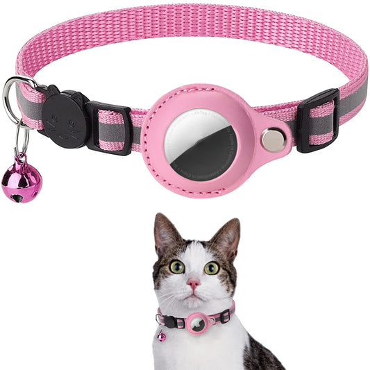 Reflective, adjustable nylon, air tag, breakaway cat collar, 7 Colors to Choose from