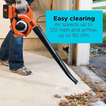 40V MAX Cordless Blower, Hard Surface Sweeper, Variable Speed Up To 120 MPH, with Battery and Charger