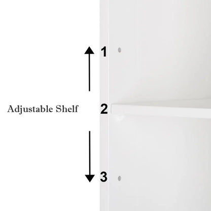 White Wall-Mounted Bathroom Cabinet with Mirror