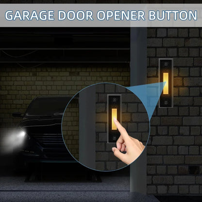 2 PCS Lighted Doorbell Button, Universal Wall Mounted Bell with LED Light, Wired Garage Opener