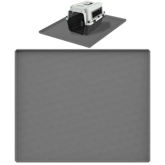 Silicone Water/Food Bowl Mat, Large Dogs/Cats Tray, Waterproof  with Raised Edge