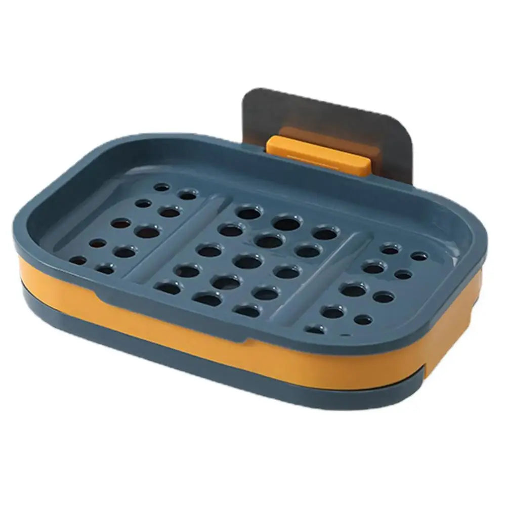 Self-Adhesive Bar Soap Dish, Soap Rack, No Drilling, Wall Mounted, Double Layer Soap Holder