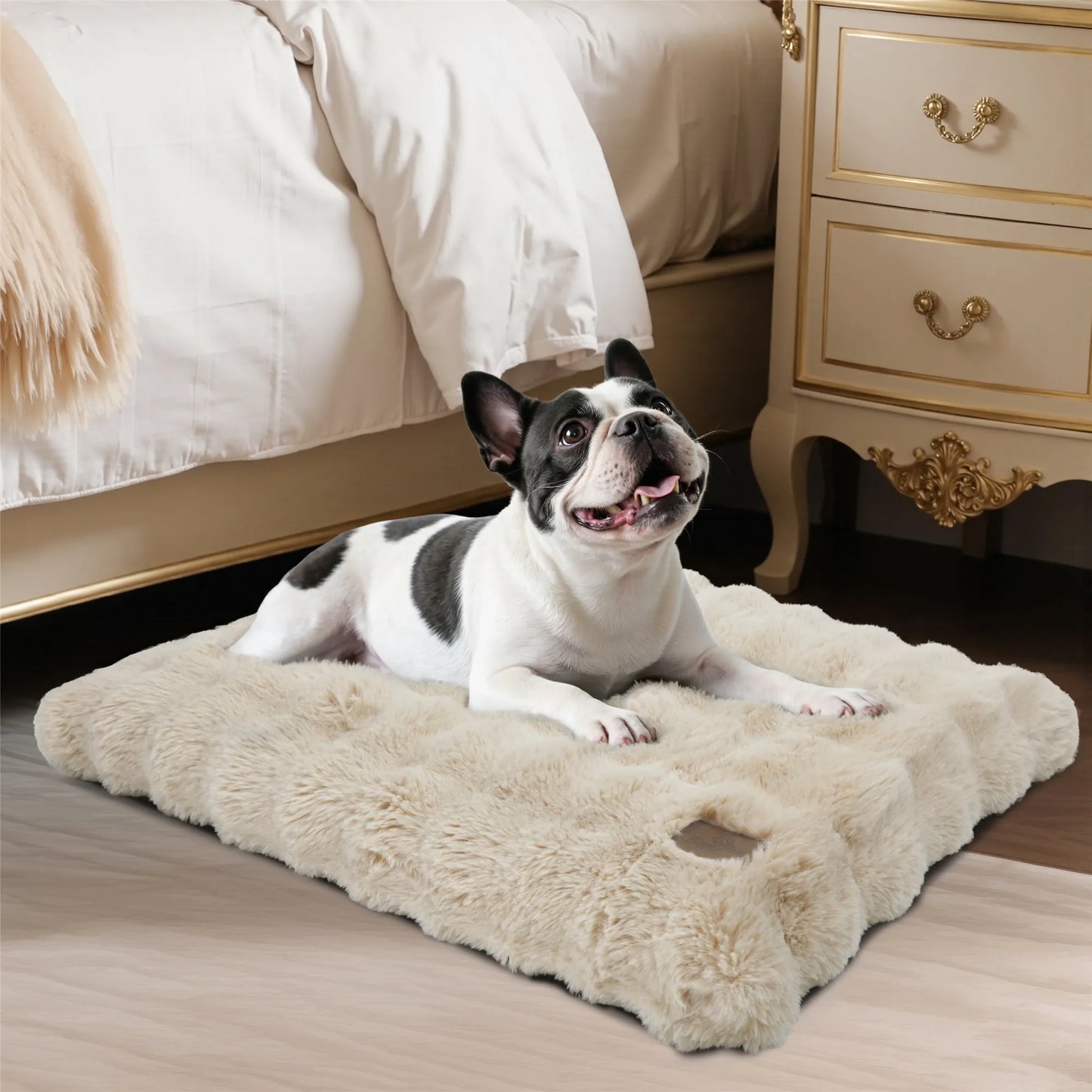 Fluffy Dog Bed for Small, Medium and Large Dogs, Plush Faux Fur, Calming, Anti Anxiety, Washable, Soft, Warm Dog Bed, Selection of Sizes and Color