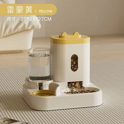 Automatic Feeder MultiPet Food Bowl With Water Fountain, Large Capacity Food Storage Dispenser, 5 Colors