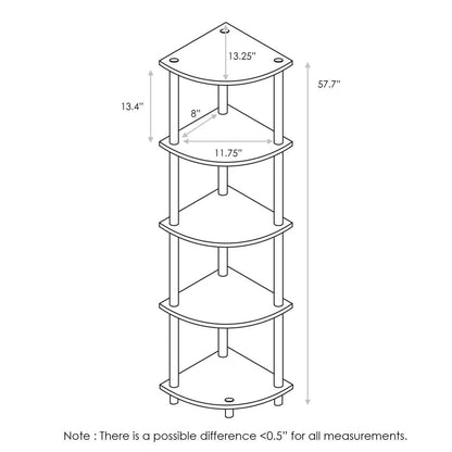 5 Tier Corner Display Rack ,Set of 2, Open Shelves