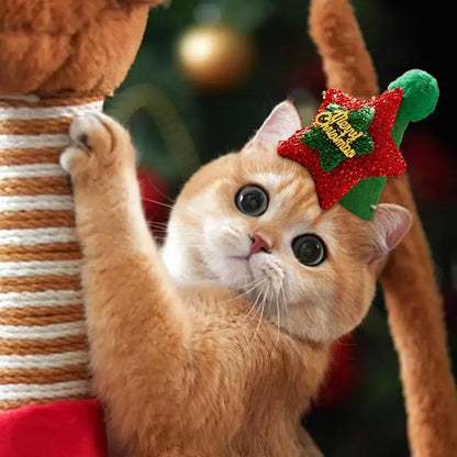 Soft Christmas Kitten/Cat Hat, Green, Red