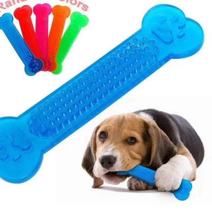 Rubber chew toy for puppies and do, durable and comes in Red, Orange, Blue or Green.