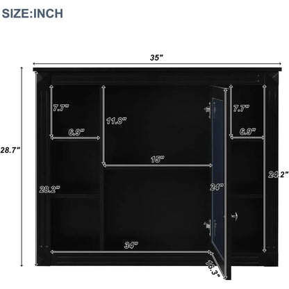Medicine Cabinet with Mirror, Waterproof Finish, Made with Durable Materials, 4 Color Choices