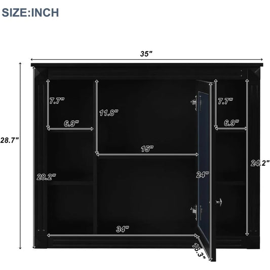 Medicine Cabinet with Mirror, Waterproof Finish, Made with Durable Materials, 4 Color Choices