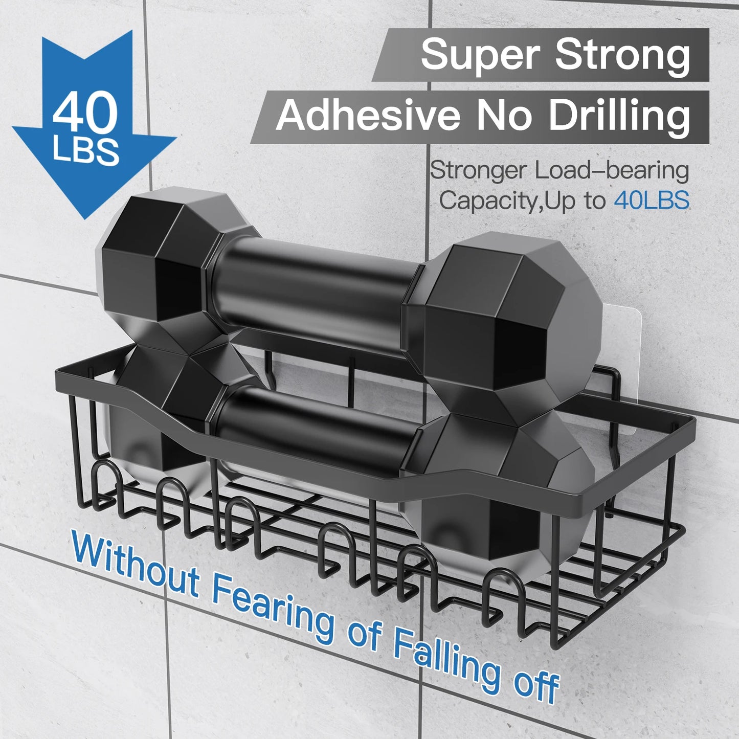 6pcs Stainless Steel Bathroom Organization/Storage Racks, Kitchen Shelves, No Drill Wall Mounted