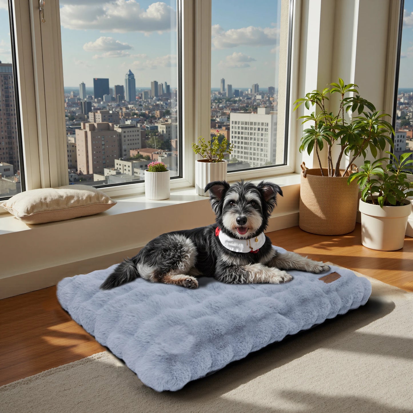 Fluffy Dog Bed for Small, Medium and Large Dogs, Plush Faux Fur, Calming, Anti Anxiety, Washable, Soft, Warm Dog Bed, Selection of Sizes and Color