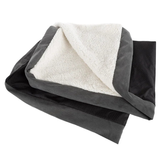 Dog Bed Replacement Cover Washable Non-Slip Slipcover Sherpa Top Micro Suede Durable Pet Duvet Fits 19-21 in Mattresses
