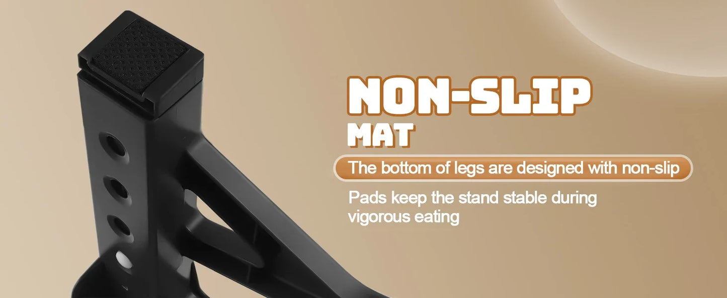 Adjustable Elevated Dog Bowls Stand with 2 Stainless Steel Bowls, and a Slow Feeder Bowl, Non Slip Feet, Dishwasher Safe for Medium/Large Dogs, White, Black or Gray