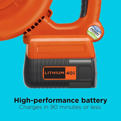40V MAX Cordless Blower, Hard Surface Sweeper, Variable Speed Up To 120 MPH, with Battery and Charger
