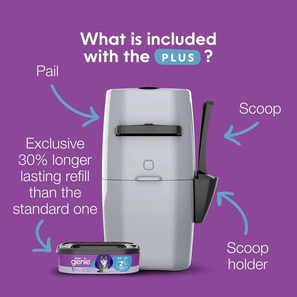 Cat Litter Disposal System, Odor Control, Antimicrobial Refill Bag Included, Keeps Home Fresh, Compact and Easy to Use