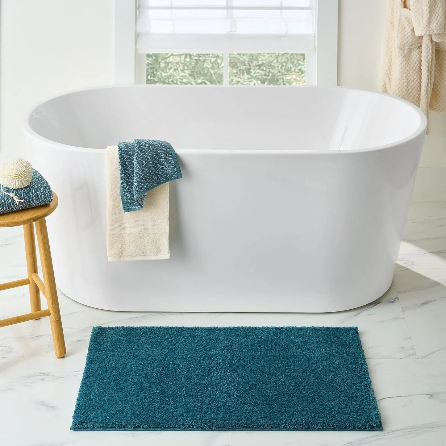 Ultra Soft Polyester Bath Rug, 20"x34", Nimbus Blue