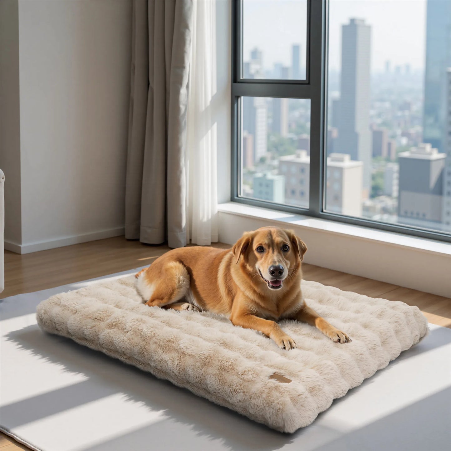 Fluffy Dog Bed for Small, Medium and Large Dogs, Plush Faux Fur, Calming, Anti Anxiety, Washable, Soft, Warm Dog Bed, Selection of Sizes and Color