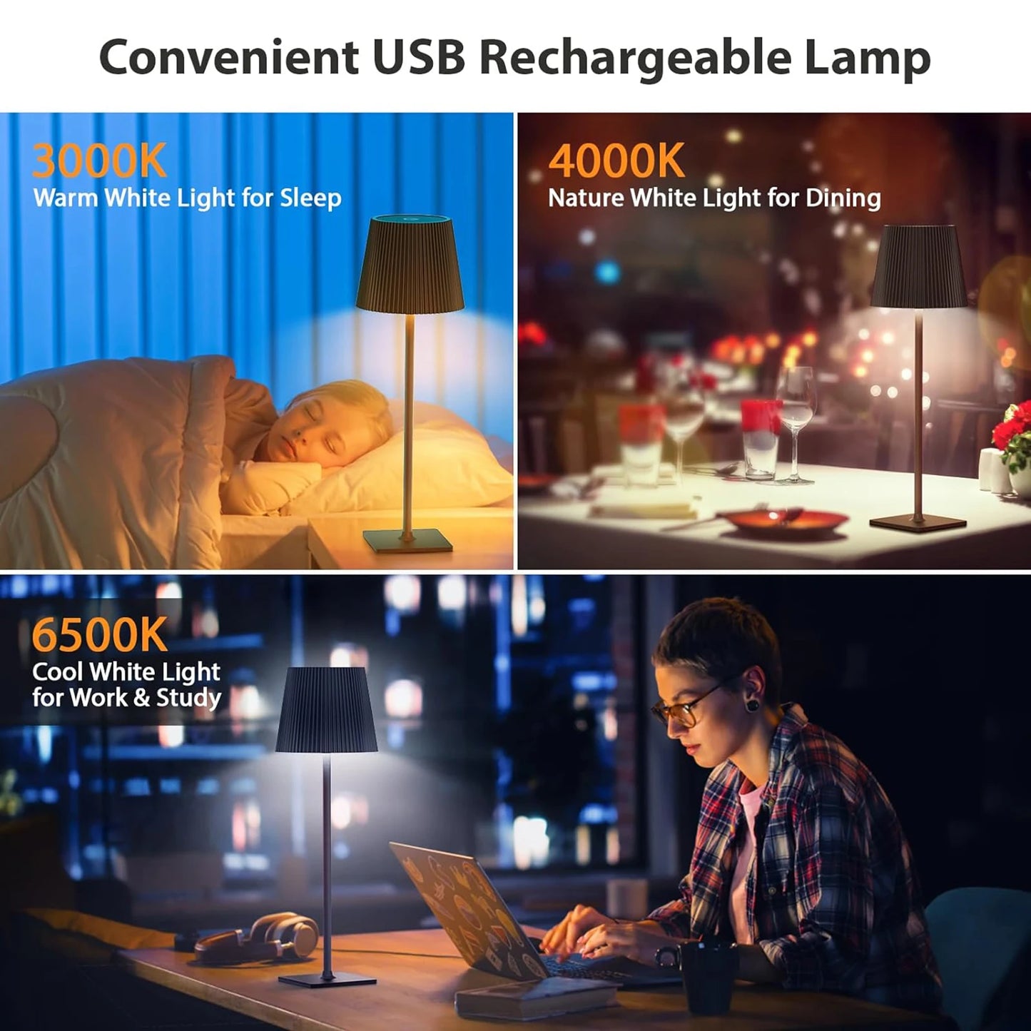 2 Modern LED Table Lamps for Living Room 
or Bedroom