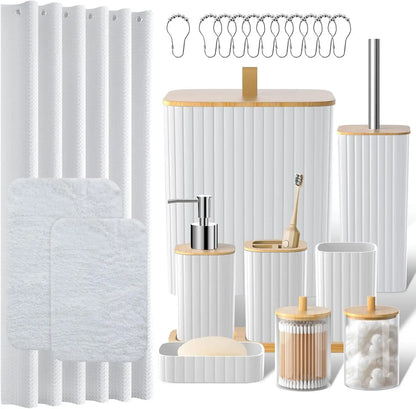 24PCS Bathroom Set, Stylish & Functional, White