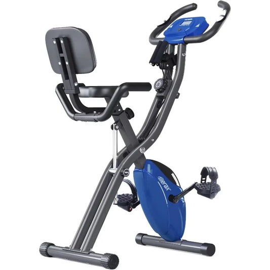 Exercise Bike foldable, 3 in 1 Magnetic Stationary Bike for Home with 16-Level Resistance, 300LB Capacity