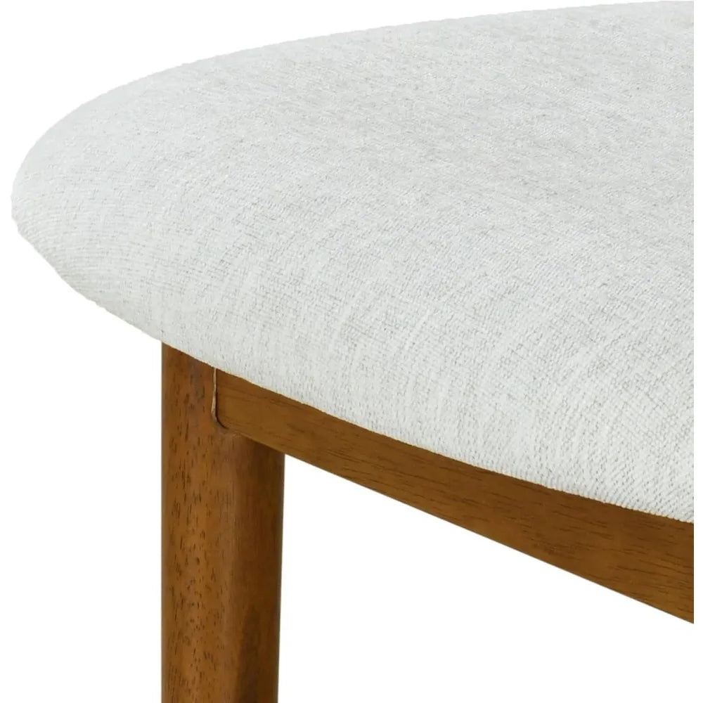 Set of 2 Wood Upholstered Barstools with Cloud-Top Backrest